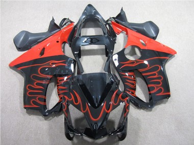 2001-2003 Honda CBR600 F4i Motorcycle Fairing Kits - Glossy Black Red Flame Canada for Sale
