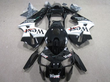 2003-2004 Honda CBR600RR Motorcycle Fairings - Glossy Black White West Canada for Sale