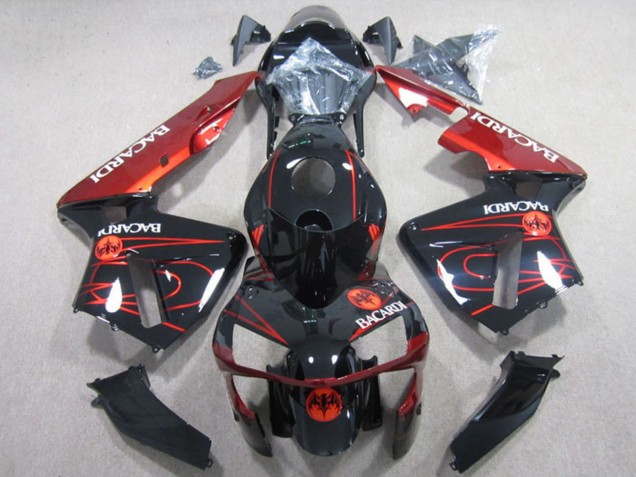 2003-2004 Honda CBR600RR Motorcycle Fairings - Glossy Black Red RACARDI Canada for Sale