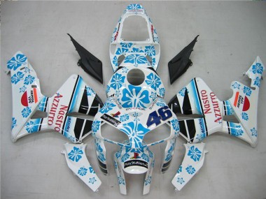2005-2006 Honda CBR600RR Motorcycle Fairings - White Blue Red Nastro Azzurro 46 Canada for Sale