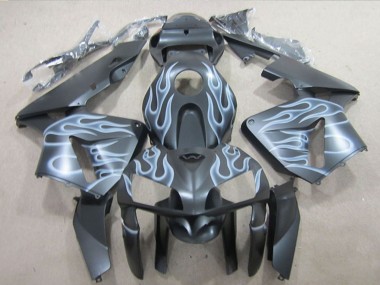 2005-2006 Honda CBR600RR Motorcycle Fairings - Matte Black Silver Flame Canada for Sale