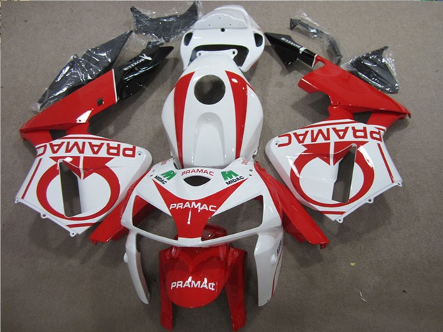 2005-2006 Honda CBR600RR Motorcycle Fairings - White Red Black Pramac Canada for Sale