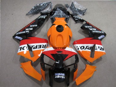 2005-2006 Honda CBR600RR Motorcycle Fairings Kits - Orange White Red Glossy Black Repsol Canada for Sale