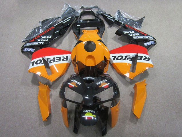 2005-2006 Honda CBR600RR Abs Fairings - Orange White Red Glossy Black Repsol Canada for Sale