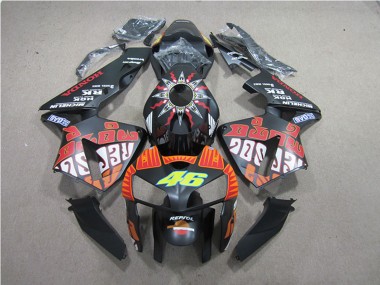 2005-2006 Honda CBR600RR Motorcycle Fairings - Matte Black Valentino Rossi Repsol 46 Canada for Sale