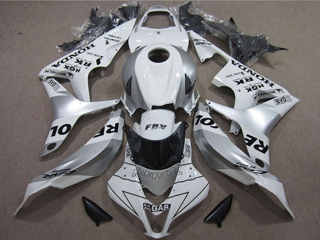 2007-2008 Honda CBR600RR Motorcycle Fairings - White Silver Black Repsol Canada for Sale
