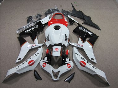 2007-2008 Honda CBR600RR Motorcycle Fairings - White Red Glossy Black Konica Minolta MAPEI Canada for Sale