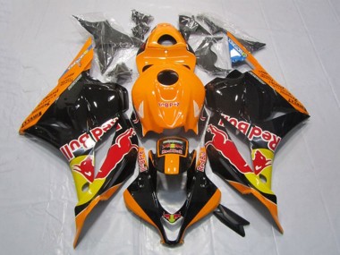 2009-2012 Honda CBR600RR Motorcycle Fairings - Orange Yellow Glossy Black Red Bull Canada for Sale
