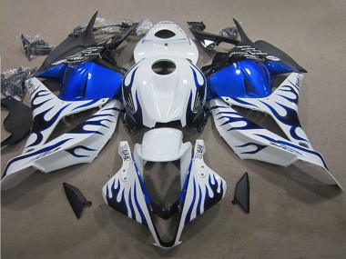 2009-2012 Honda CBR600RR Motorcycle Fairings - White Blue Flame Canada for Sale