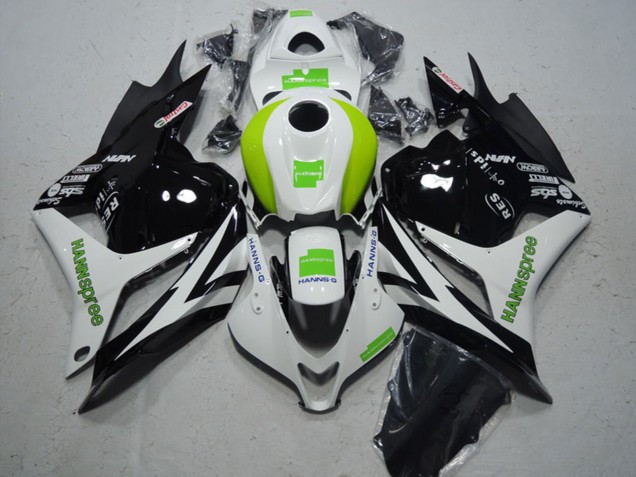 2009-2012 Honda CBR600RR Motorcycle Fairing - White Green Glossy Black Hannspree Canada for Sale