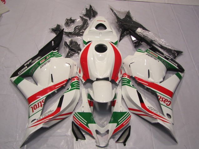 2009-2012 Honda CBR600RR Motorcycle Fairing - White Red Green Castrol Canada for Sale