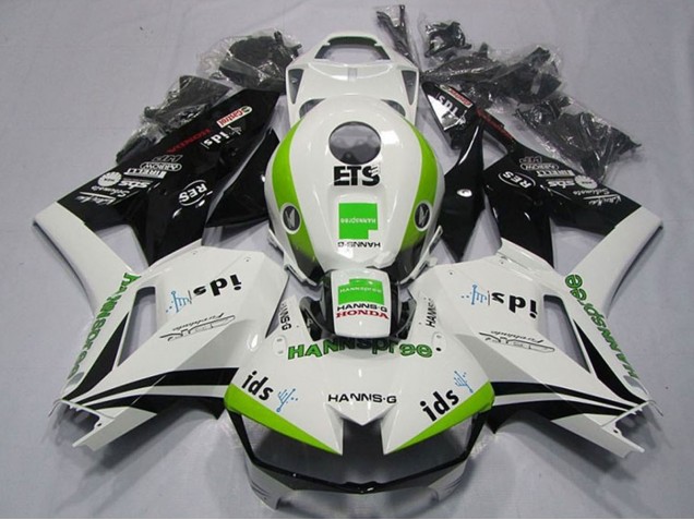 2013-2023 Honda CBR600RR Motorcycle Fairings - White Green Glossy Black Hannspree ETS Canada for Sale