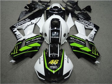 2013-2023 Honda CBR600RR Motorcycle Fairings - White Green Glossy Black Semakin Didepan Monster Canada for Sale