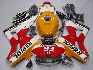 2013-2023 Honda CBR600RR Motorcycle Fairing - Orange White Red Glossy Black Repsol 93 Canada for Sale