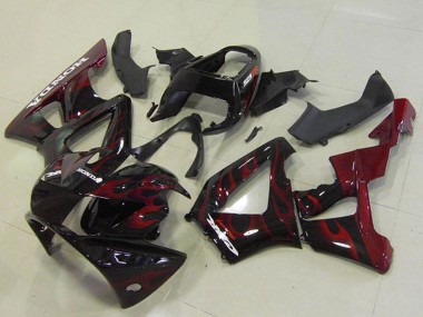 2000-2001 Honda CBR900RR 929 Motorcycle Fairings - Glossy Black Red Flame Canada for Sale