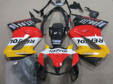 2002-2013 Honda VFR 800 Motorcycle Fairings - Yellow White Red Glossy Black Repsol Canada for Sale