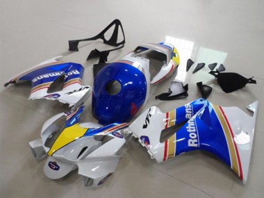2002-2013 Honda VFR 800 Motorcycle Fairings - White Blue Yellow Rothmans Canada for Sale