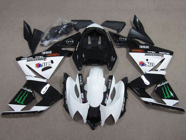 2004-2005 Kawasaki ZX10R Motorcycle Fairings - Black White Monster Canada for Sale