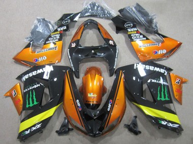 2006-2007 Kawasaki ZX10R Motorcycle Fairings - Orange Yellow Glossy Black Green Monster Canada for Sale
