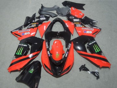 2006-2007 Kawasaki ZX10R Motorcycle Fairings - Red Glossy Black Green Elf Touch4 Monster Canada for Sale