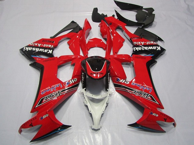 2008-2010 Kawasaki ZX10R Motorcycle Fairings - Red Glossy Black Elf Vent-Axia Canada for Sale