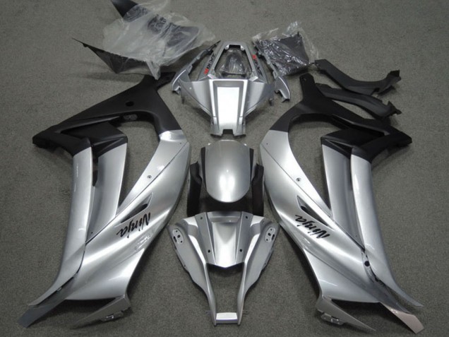 2011-2015 Kawasaki ZX10R Motorcycle Fairings - Silver Matte Black Canada for Sale