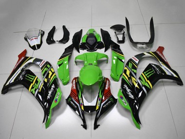 2016-2020 Kawasaki ZX10R Motorcycle Fairings - Green Yellow Red White Black Monster Canada for Sale