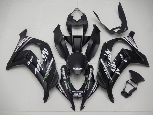 2016-2020 Kawasaki ZX10R Motorcycle Fairings - Matte Black Green White Monster Racing Team Motocard Canada for Sale