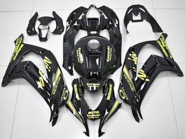 2016-2020 Kawasaki ZX10R Motorcycle Fairings - Glossy Black Yellow Motul Racing Team Motocard Canada for Sale