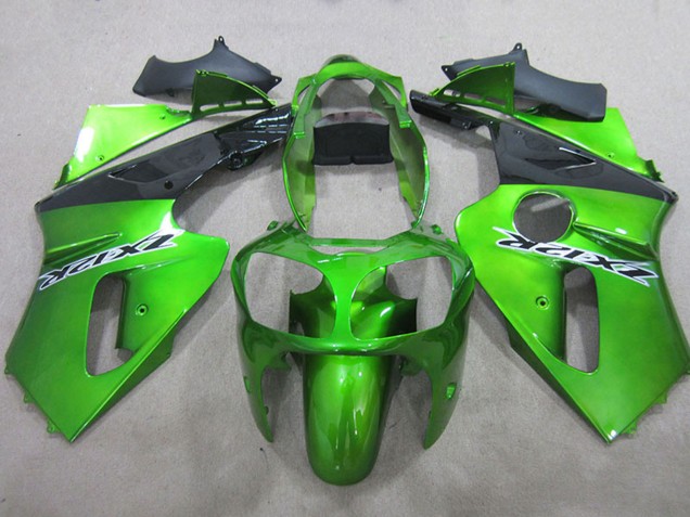 2000-2001 Kawasaki ZX12R Motorcycle Fairings - Green Matte Black Canada for Sale