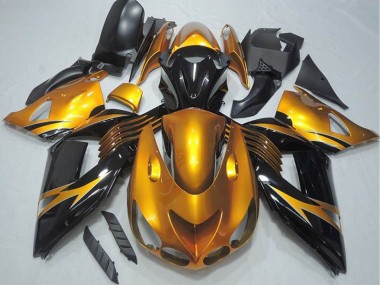 2006-2011 Kawasaki ZX14R ZZR1400 Motorcycle Fairing - Gold Glossy Black Canada for Sale