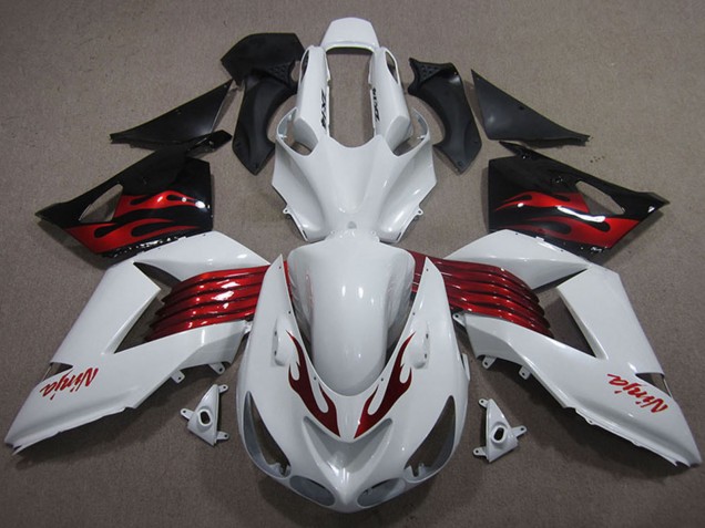 2006-2011 Kawasaki ZX14R ZZR1400 Motorcycle Fairings - White Red Black Canada for Sale
