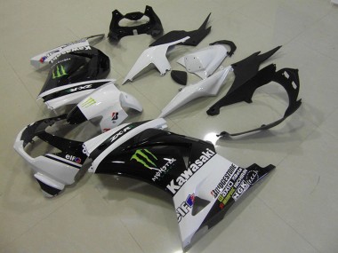2008-2012 Kawasaki ZX250R Motorcycle Fairings - White Glossy Black GREEN Elf Monster Canada for Sale