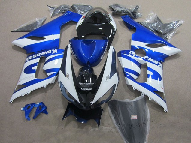 2005-2006 Kawasaki ZX6R Motorcycle Fairings - Blue White Black Canada for Sale