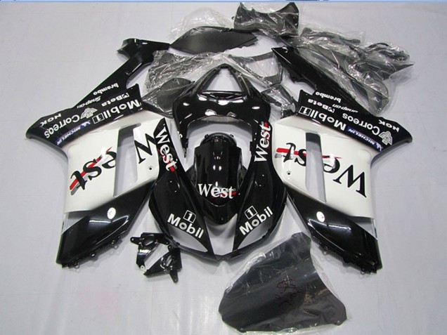 2007-2008 Kawasaki ZX6R Motorcycle Fairings - Black West Mobil Canada for Sale