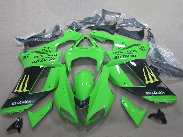2007-2008 Kawasaki ZX6R Motorcycle Fairings - White Blue Ninja Canada for Sale