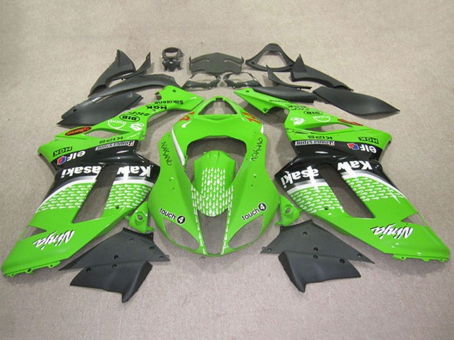 2007-2008 Kawasaki ZX6R Motorcycle Fairings - Green Touch4 4 Canada for Sale