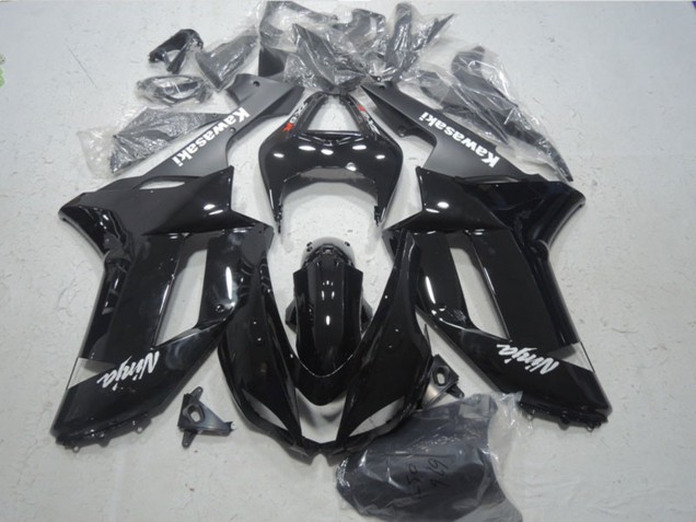 2007-2008 Kawasaki ZX6R Motorcycle Fairings - Glossy Black Matte Black White Red Decals Canada for Sale