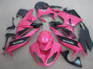 2009-2012 Kawasaki ZX6R Motorcycle Fairings - Pink Black Monster Canada for Sale