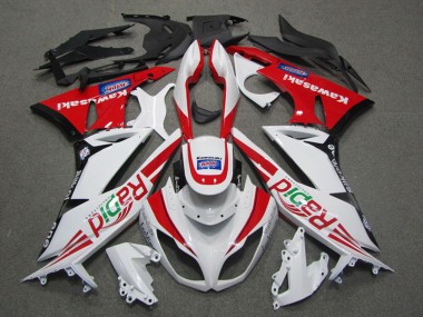 2009-2012 Kawasaki ZX6R Motorcycle Fairings - White Red Black Rapid Canada for Sale