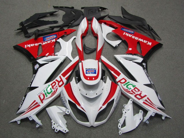 2009-2012 Kawasaki ZX6R Motorcycle Fairings - White Red Black Rapid Canada for Sale