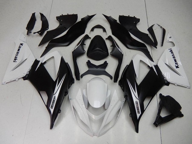 2013-2018 Kawasaki ZX6R Motorcycle Fairings Kits - White Matte Black Canada for Sale