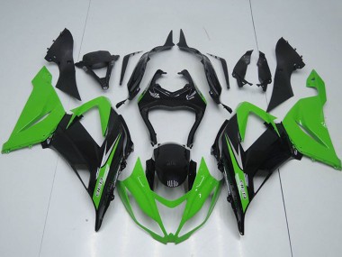 2013-2018 Kawasaki ZX6R Motorcycle Fairings Kits - Green Glossy Black Canada for Sale