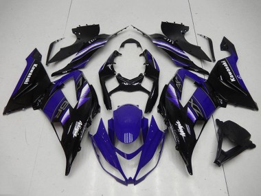 2013-2018 Kawasaki ZX6R Motorcycle Fairing Kits - Blue Glossy Black Canada for Sale