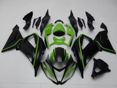 2013-2018 Kawasaki ZX6R Motorcycle Fairings - Green Matte Black Canada for Sale