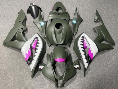 2007-2008 Honda CBR600RR Motorcycle Fairings - Army Green White Pink Shark Canada for Sale