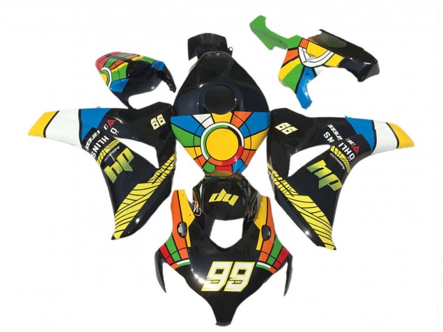 2008-2011 Honda CBR1000RR Motorcycle Fairings - Blue Yellow Green Red Black Color Wheel 99 Canada for Sale