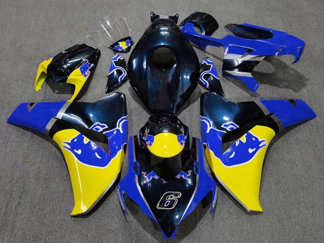 2008-2011 Honda CBR1000RR Motorcycle Fairing - Dark Blue Yellow Red Bull Canada for Sale