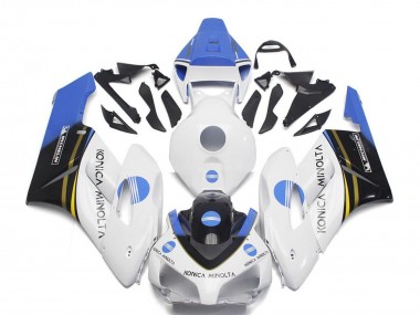 2004-2005 Honda CBR1000RR Motorcycle Fairings - White Light Blue Glossy Black Konica Minolta Canada for Sale