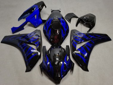 2008-2011 Honda CBR1000RR Motorcycle Fairings - Glossy Black Blue Flame Canada for Sale